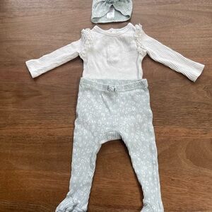 Rachel Zoe Cream Baby Top with Ruffle Details